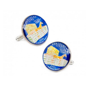 Hand Painted Kentucky State Quarter Cufflinks